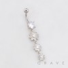 MULTI DAISY FLOWER CASCADE DANGLE BELLY BUTTON NAVEL RING 316L SURGICAL STEEL